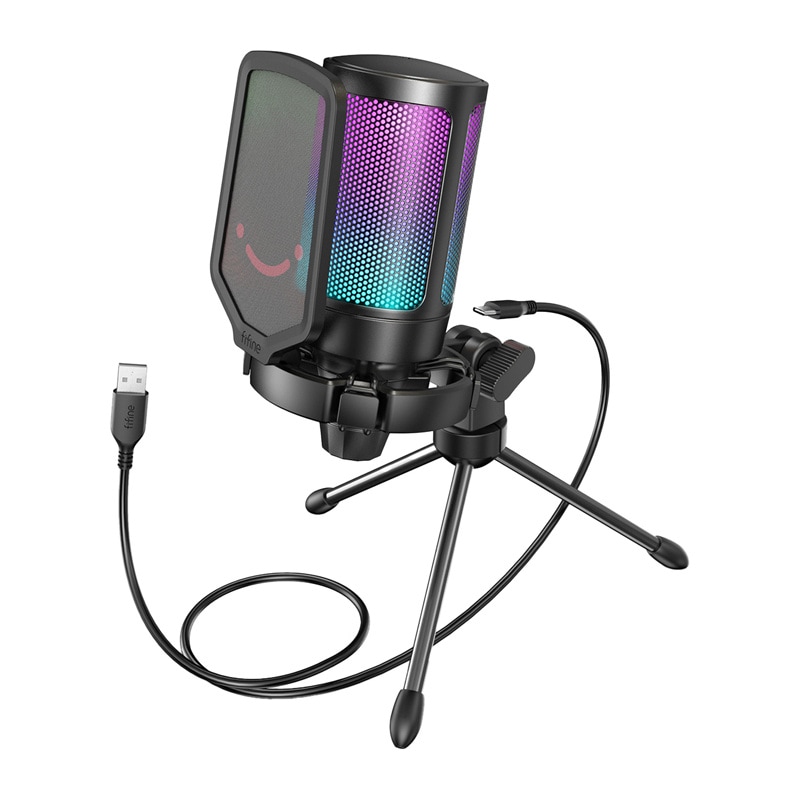 Fifine A6V kondensator-mikrofon til gaming (sort)
