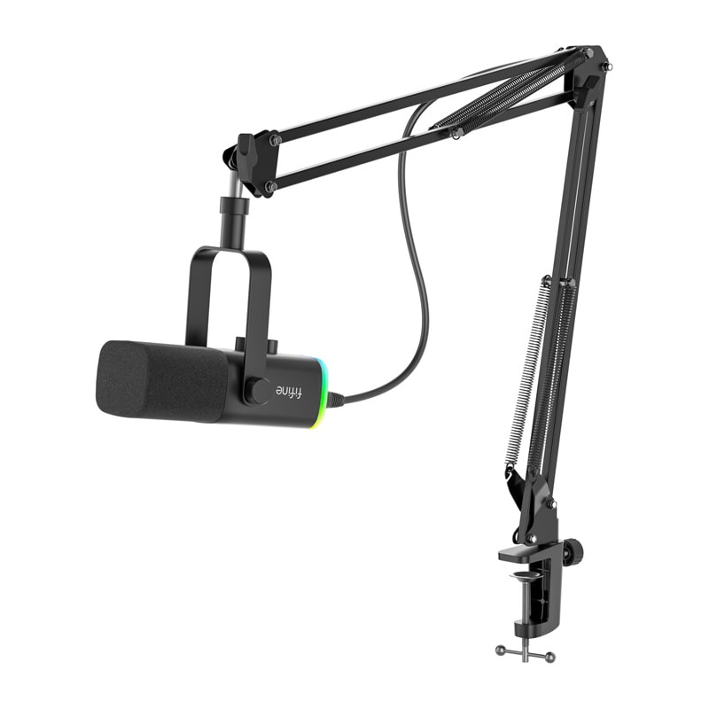 Fifine AM8T gaming-mikrofon med boom-arm (sort)