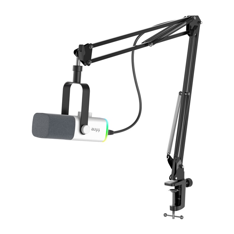 Fifine AM8TW gaming-mikrofon med boom-arm (hvid)