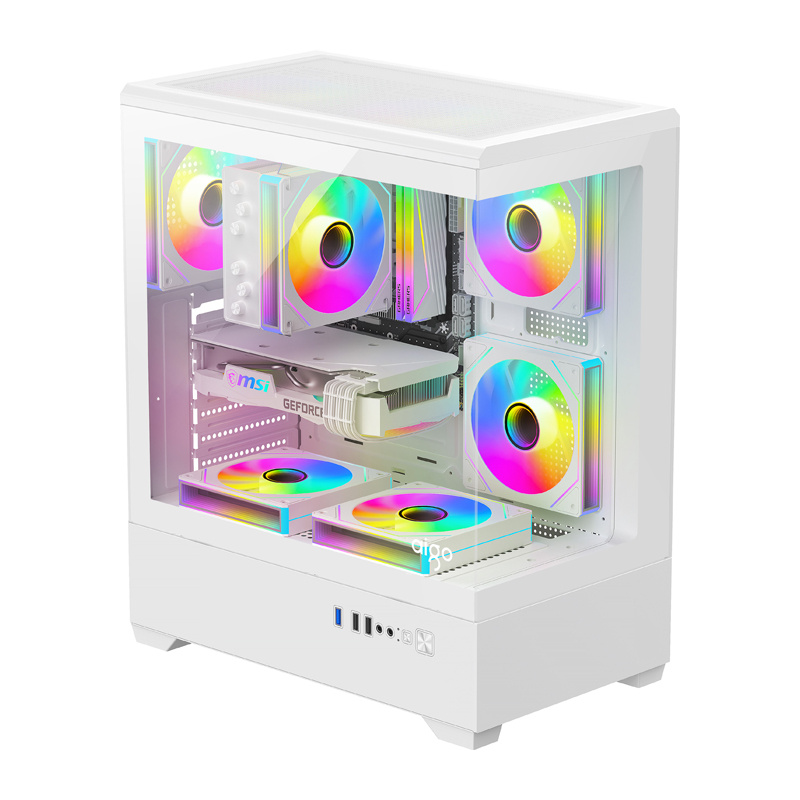 DarkFlash C365 computerkabinet (hvid) + 5 blæsere