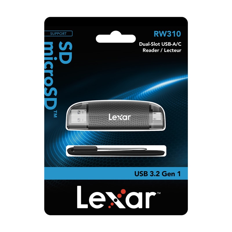Lexar LRW310X Dual USB-A/C micro SD, SD USB 3.1-hukommelseskortlæser