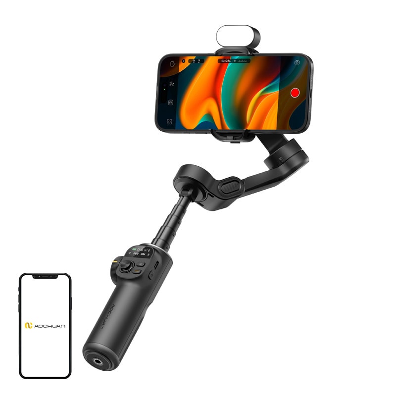 AOCHUAN X2 Gimbal med RGB-belysning (sort)