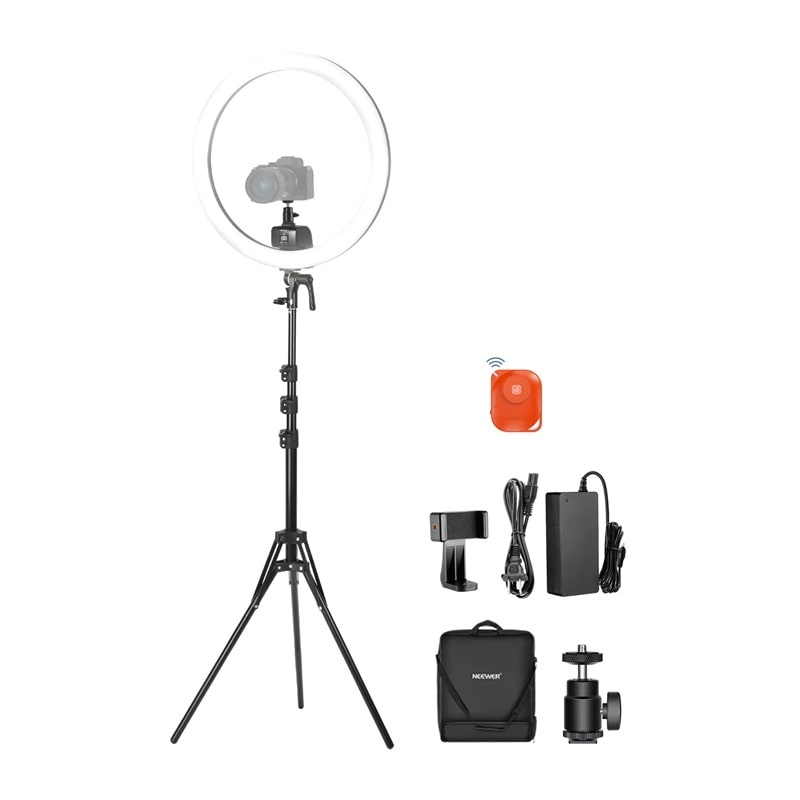 Neewer SRP18C 17 cm selfie-sæt med rundt LED-telefonlys