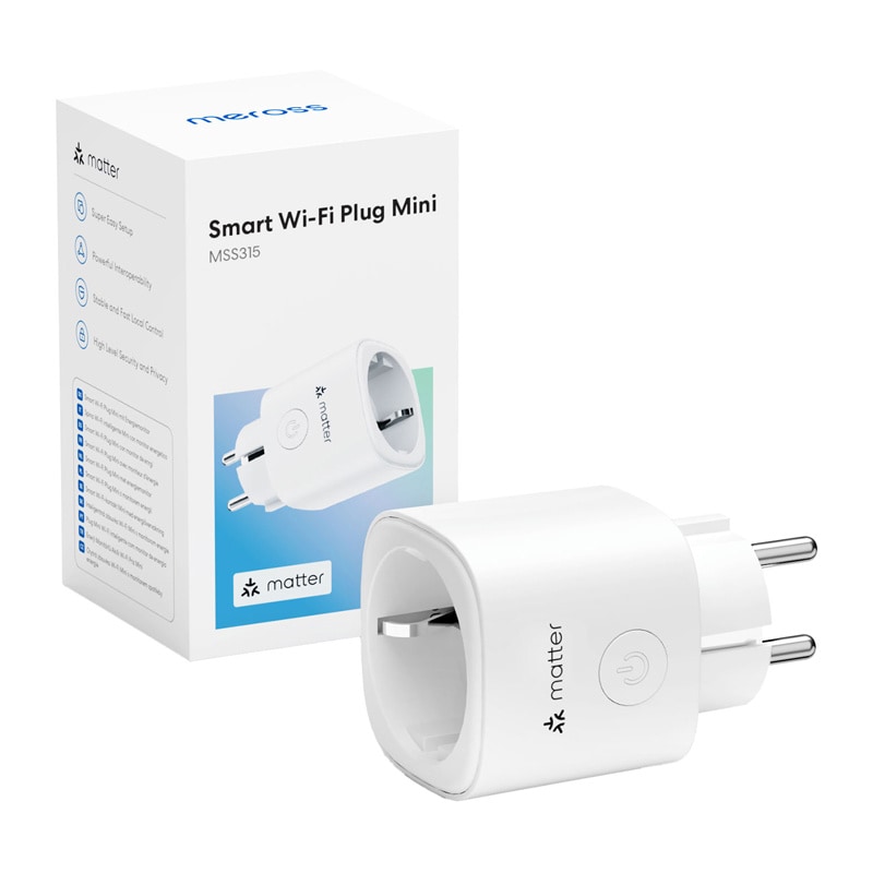 MEROSS MSS315CFH-EU Smart-stik med energiovervågning (Matter) (sæt med 4 stk.)