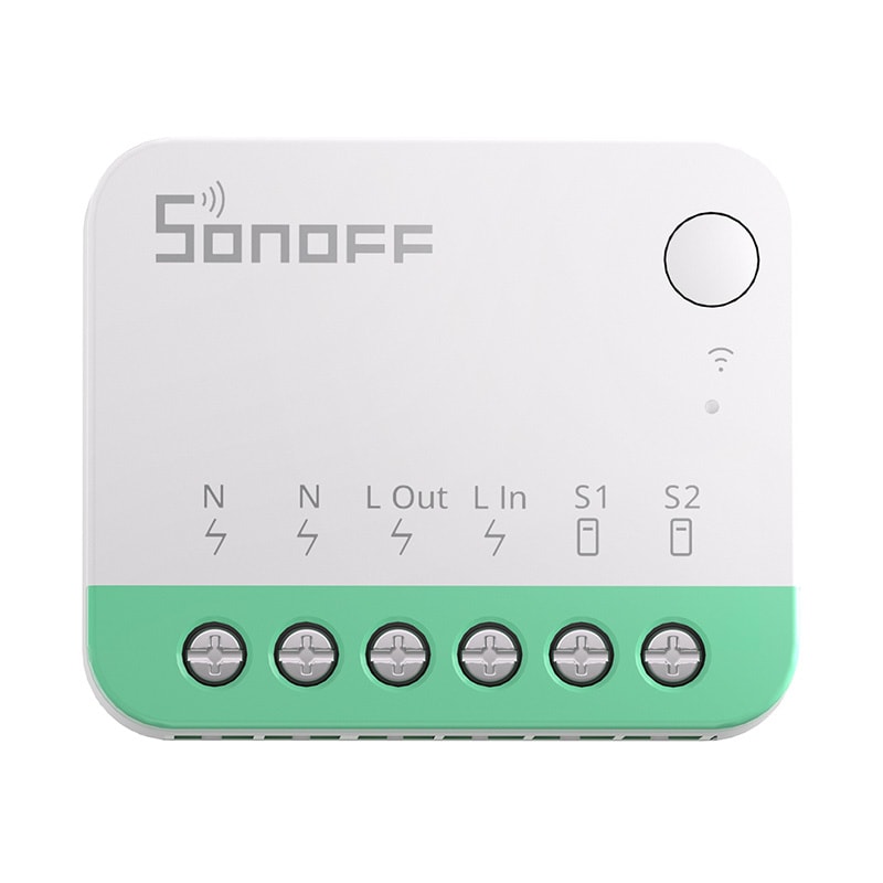 Sonoff MINIR4M Matter-kompatibel smart WiFi-miniafbryder (HomeKit, SmartThings, Home Assistant).