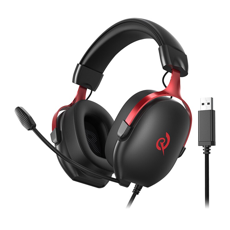 QCY Heroad VN200 gaming-hovedtelefoner (sort og rød)