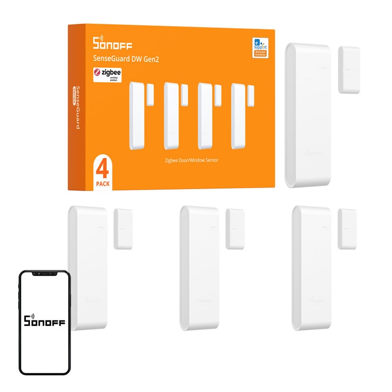 Sonoff SNZB-04PR2 vindues- og dørsensor, 4-pak