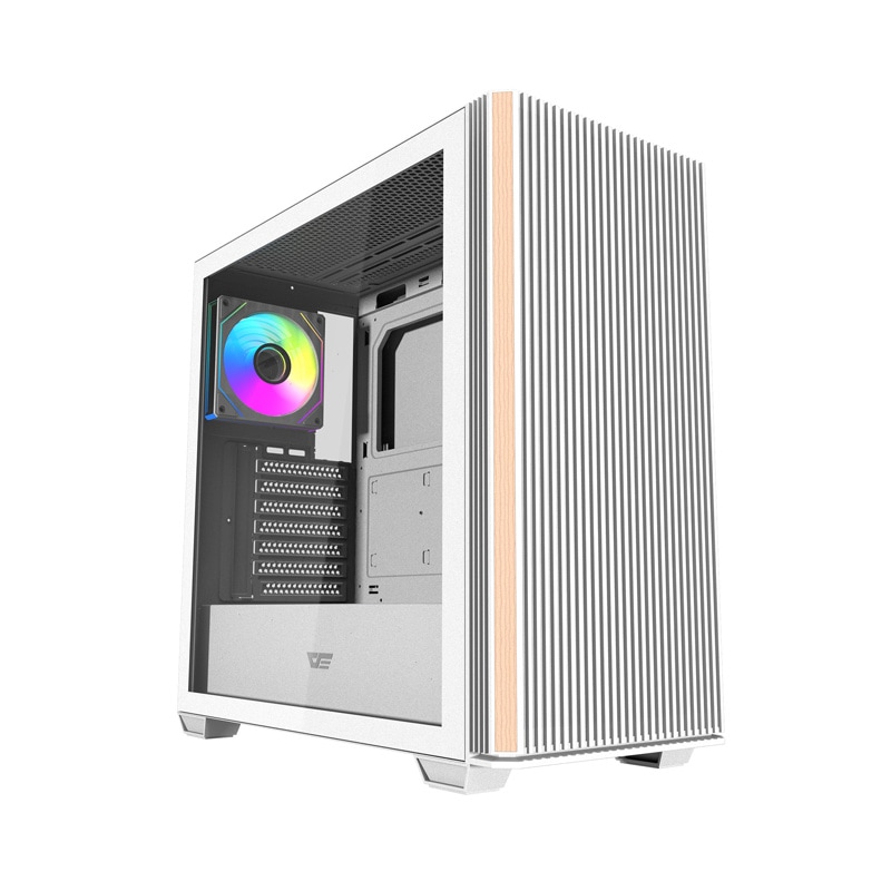 Darkflash DS900WS computerkabinet (hvid) + 4 ARGB-blæsere