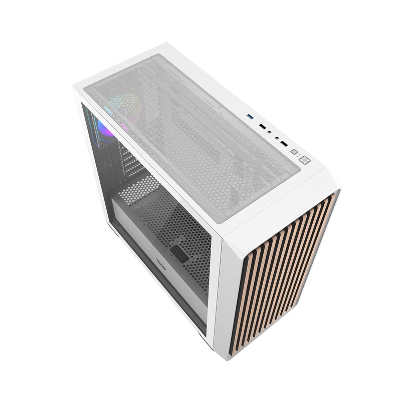 Darkflash DS900WD ATX-computerkabinet (hvid) + 4 blæsere
