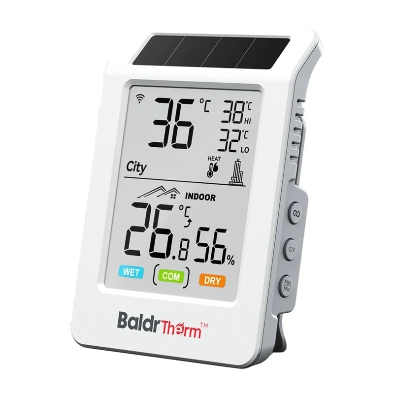 BALDRTHERM HCS596WB Solcelledrevet Wi-Fi-termohygrometer