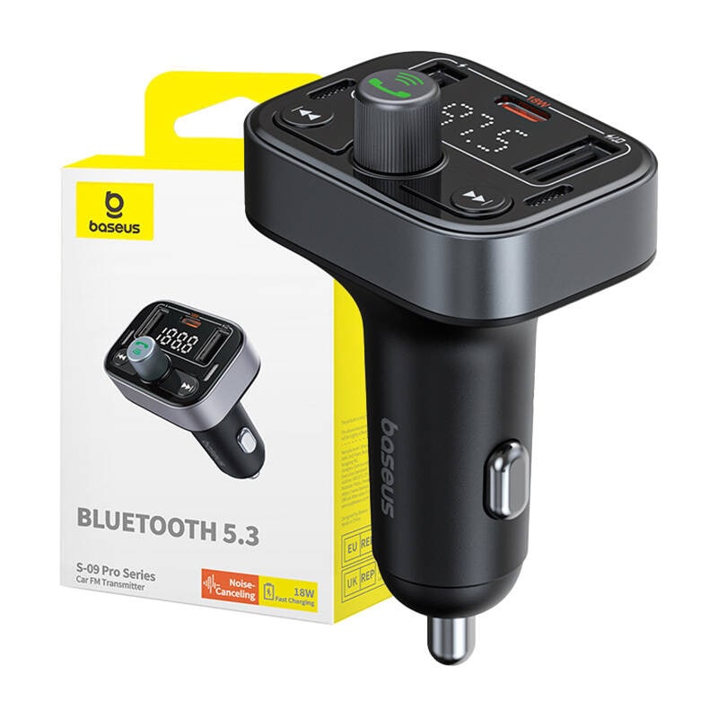 FM-sender Baseus S-09 Pro, Bluetooth (sort)