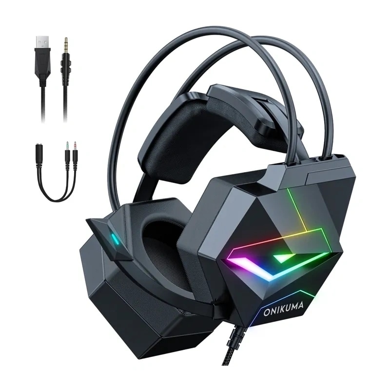ONIKUMA X20 gaming-hovedtelefoner (sort)