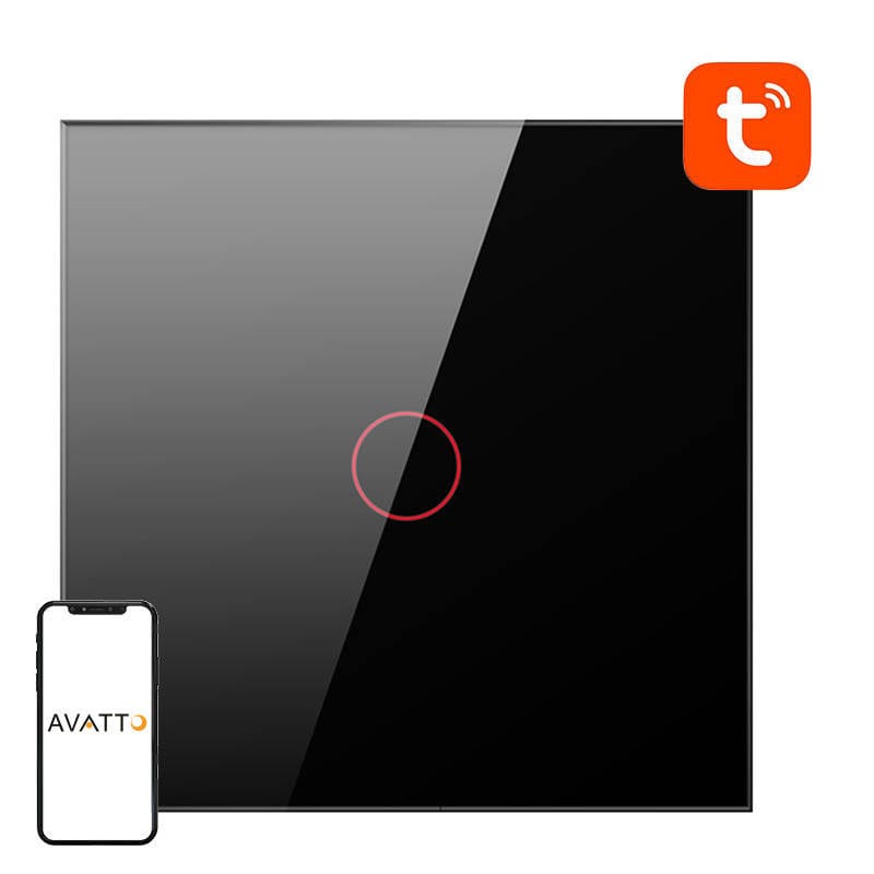 Smart lyskontakt med WiFi, Avatto TS02-EU-B1, 1-vejs, TUYA (sort)
