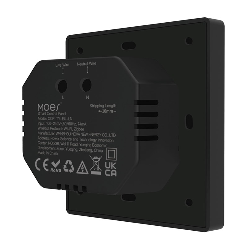 MOES CCP-TY-LN Wi-Fi/ZigBee-kontrolpanel med 4" LCD-skærm