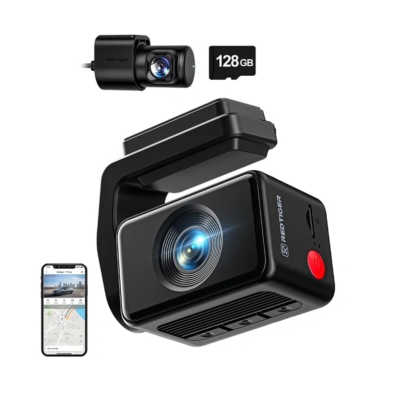 REDTIGER F4 Pro WiFi 4K + 1080p 128 GB bilkamera