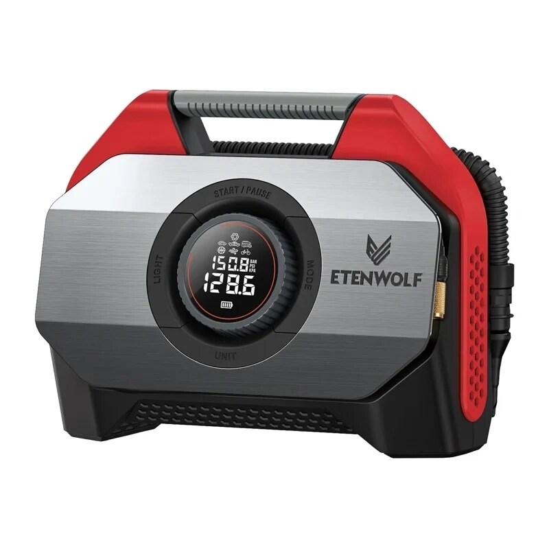 Etenwolf S6 bilkompressor, 11,03 bar, 19.200 mAh (rød)