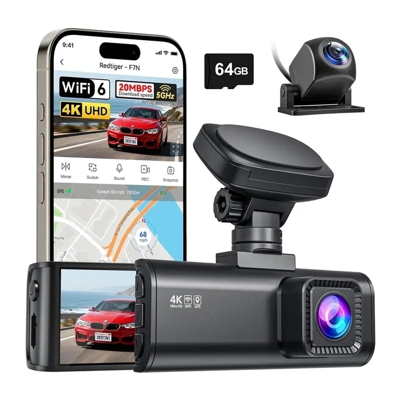 REDTIGER F7N WiFi 4K + 1080p bilkamera