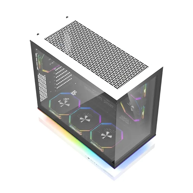 DarkFlash F1 ATX-computerkabinet + 6 blæsere (hvid)