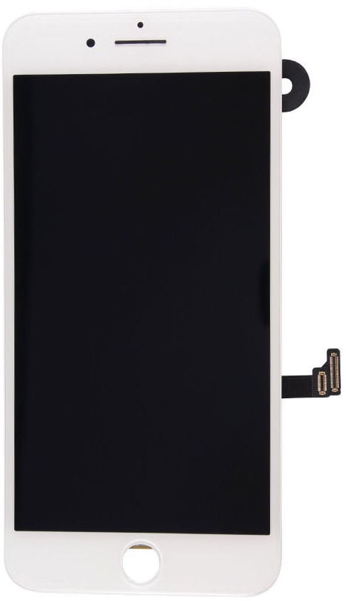 iPhone 7 LCD + Touch Display Skærm med kamera og ramme - Hvid farve